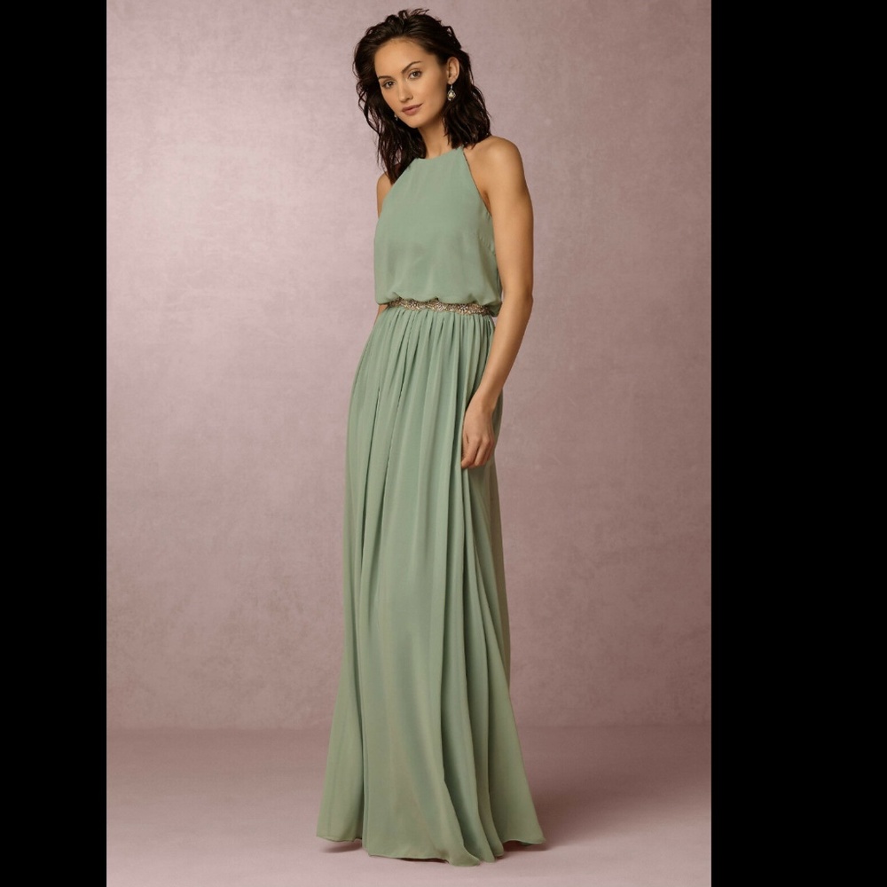 ANTHROPOLOGIE BHLDN $230 Sea Glass Alana Dress 4